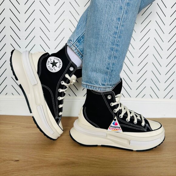 Rare Converse Run Star Legacy CX Hi Platform 7 Women Shoes Sneaker Black A00869C - Picture 1 of 12